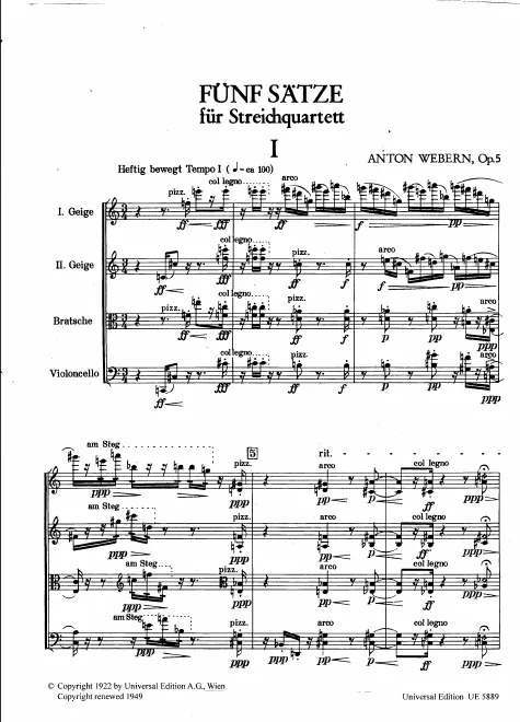 First page of Five Movements
