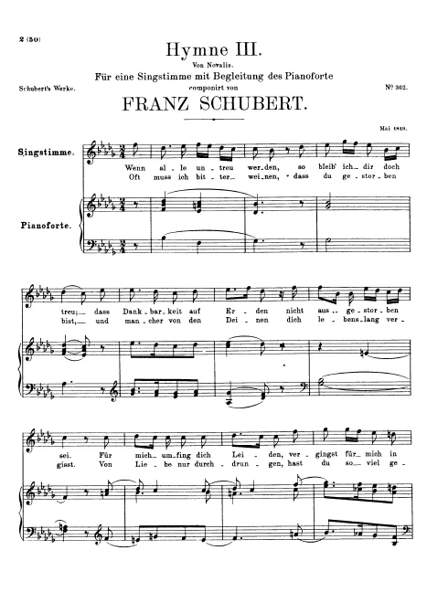 First page of Hymne
