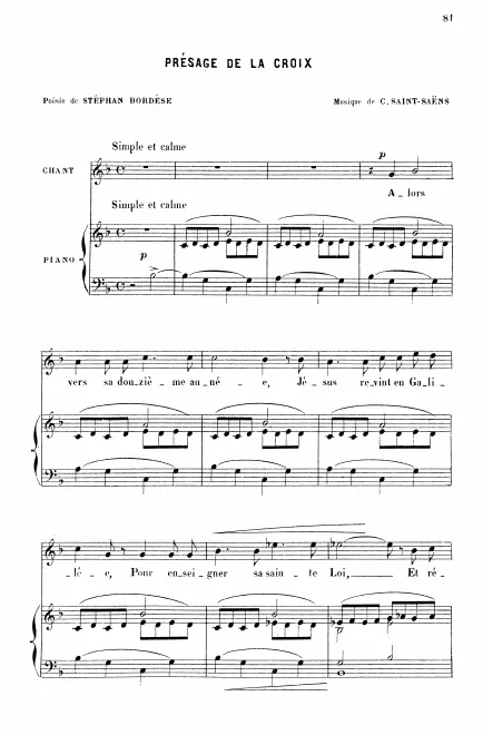 First page of Présage de la croix