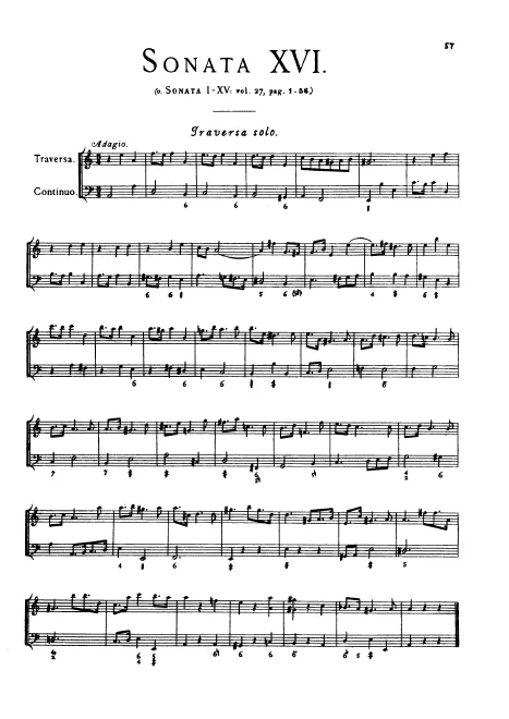 First page of Flute Sonata in A minor