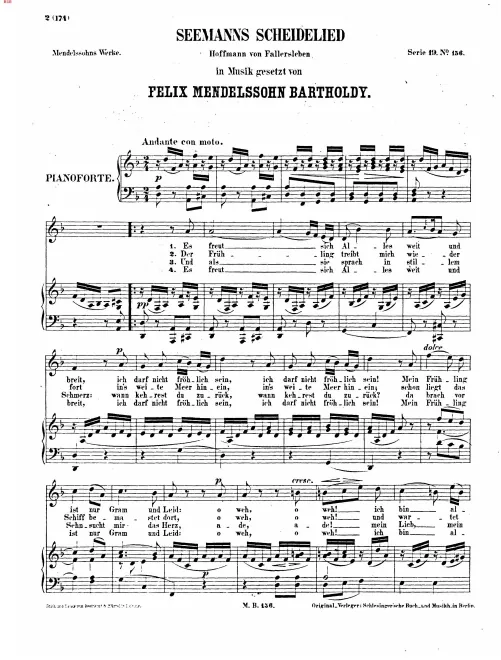 First page of Song, Seemanns Scheidelied, WoO 20