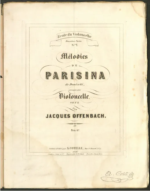 First page of Mélodies de Parisina
