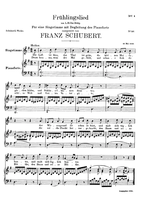 First page of Frühlingslied