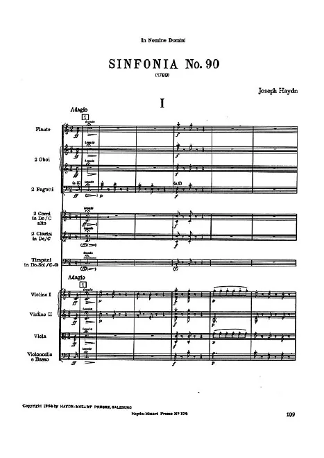 First page of Symphony No.90 in C major