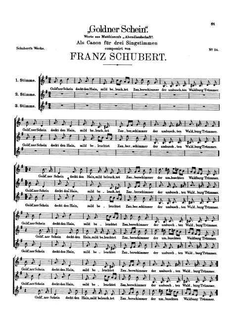 First page of Gold'ner Schein, D.357