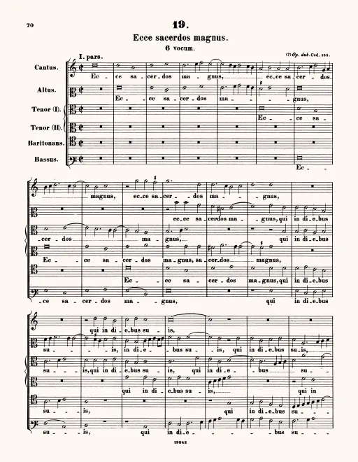 First page of Ecce sacerdos magnus
