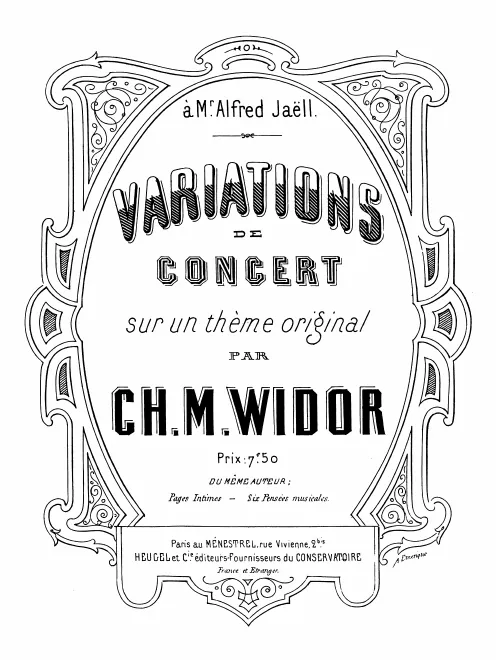 First page of Variations de concert sur un thème original
