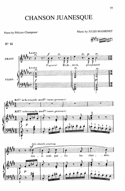 First page of Chanson juanesque