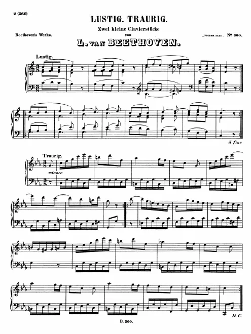 First page of Bagatelle in C minor