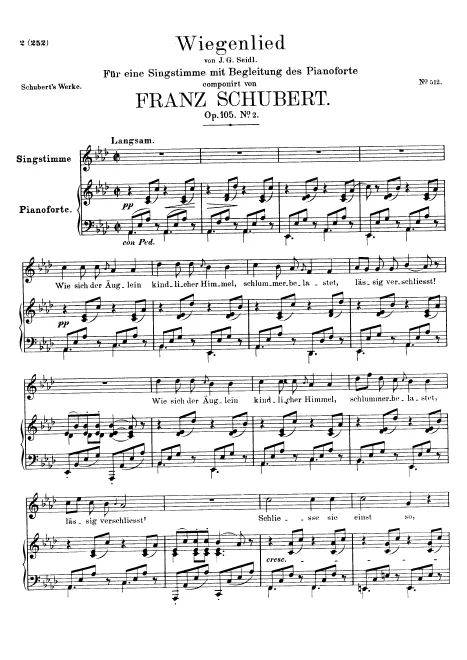 First page of Wiegenlied