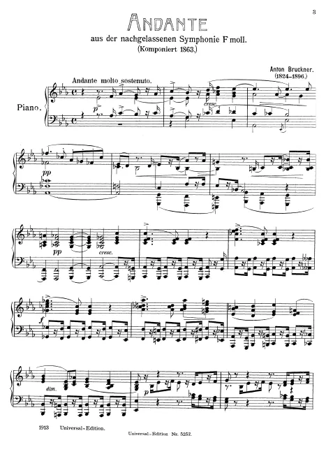 First page of Symphony in F minor