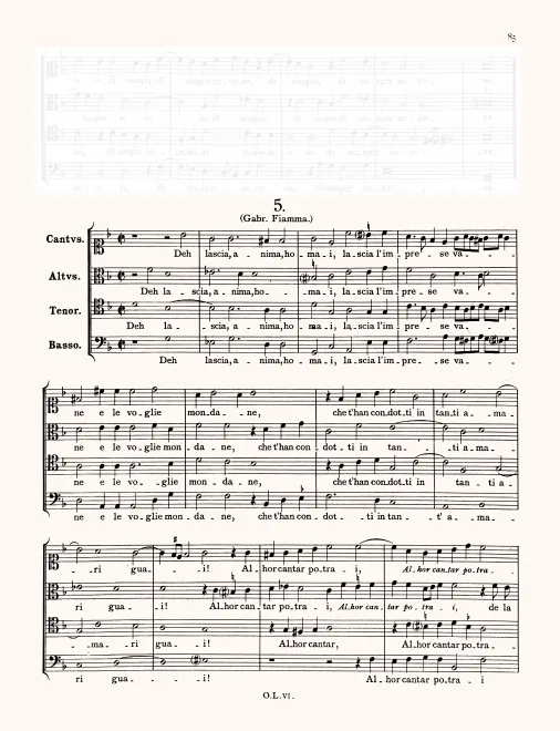 First page of Deh lascia anima homai