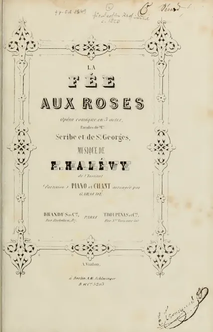 First page of La fée aux roses
