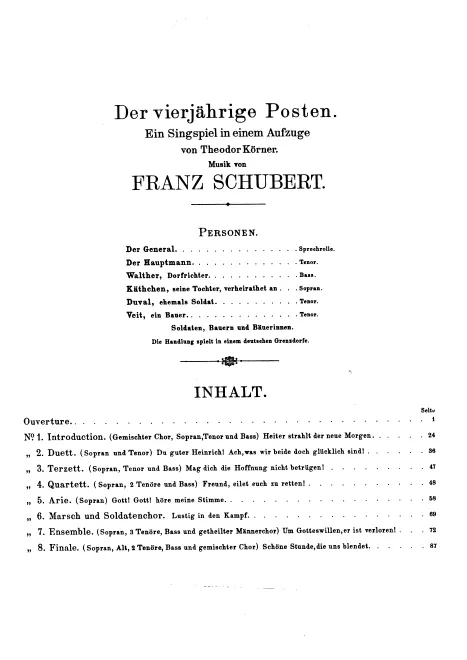 First page of Der vierjährige Posten