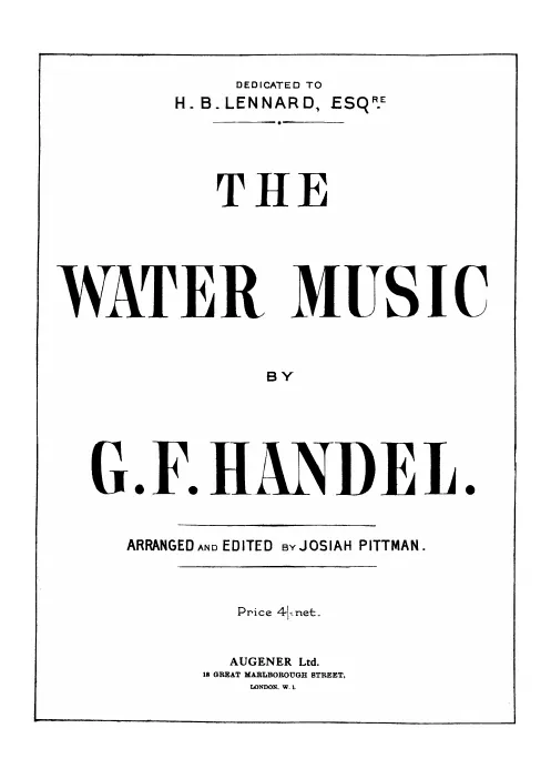 First page of Water Music