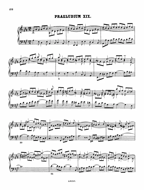 First page of Prelude and Fugue in A major