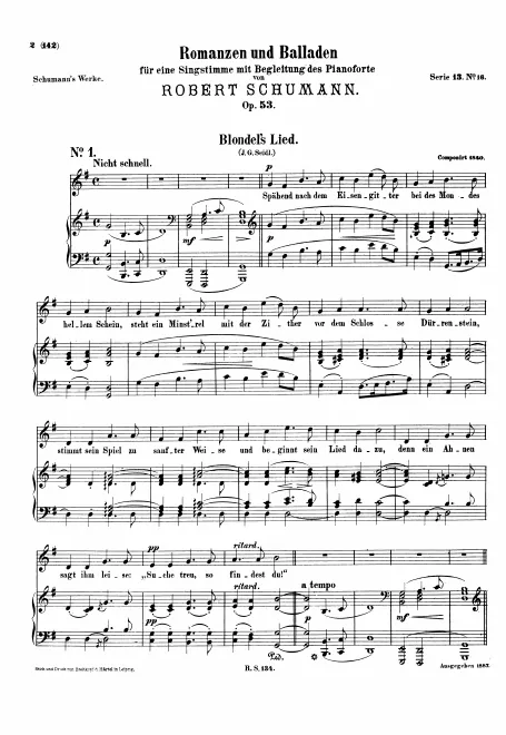 First page of Romanzen und Balladen, Vol.III