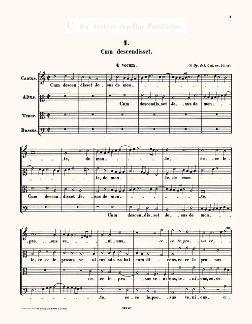 First page of Cum descendisset