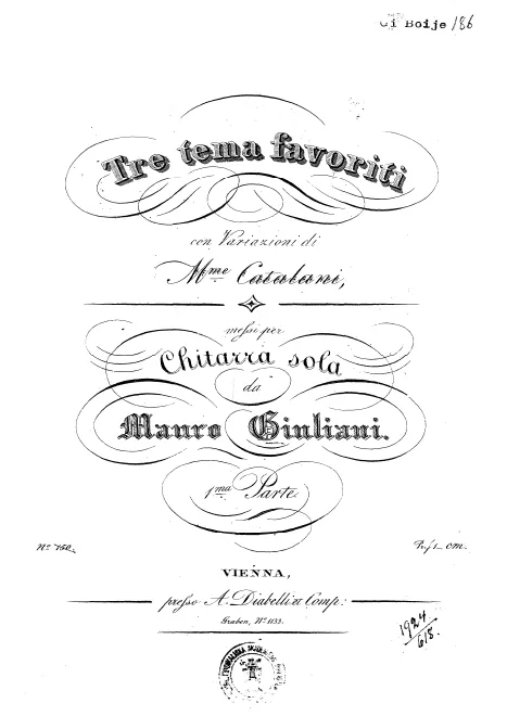 First page of 3 Tema favoriti con Variazioni di Mme. Catalani