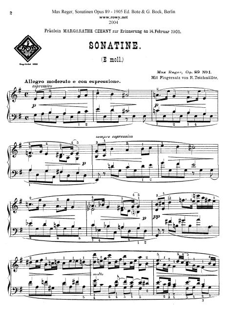 First page of 4 Sonatines