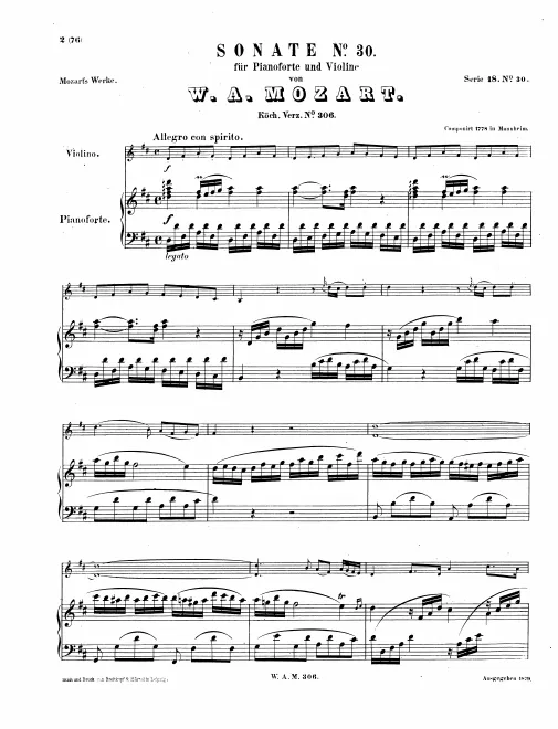 First page of Violin Sonata