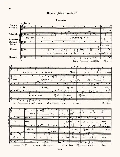 First page of Missa sine nomine