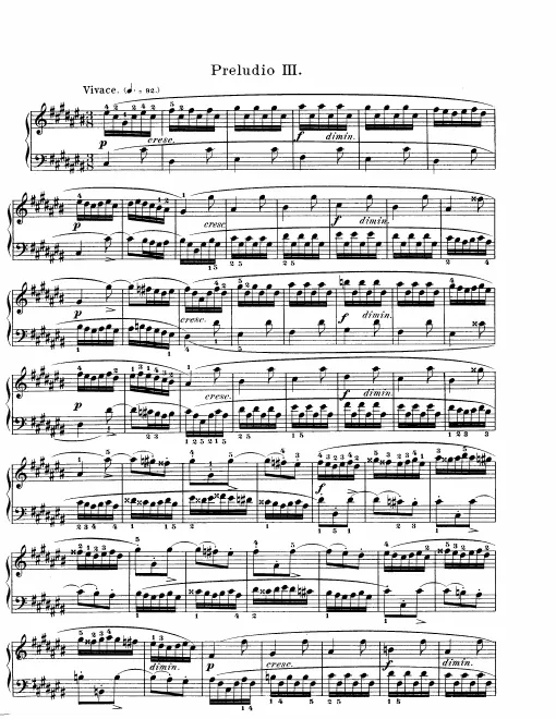 First page of Prelude and Fugue No.3 in C-sharp major