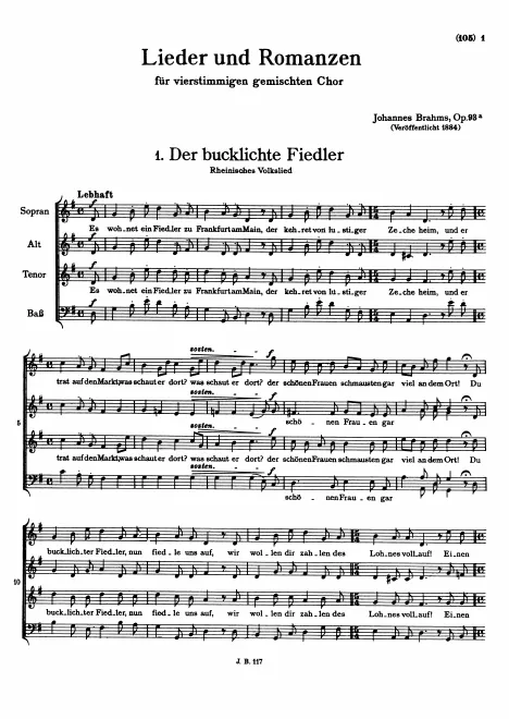 First page of 6 Lieder and Romances