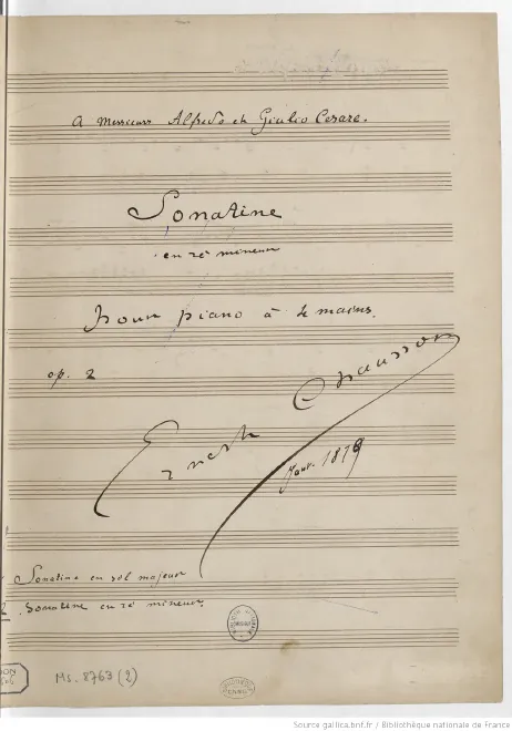 First page of Sonatine in D minor