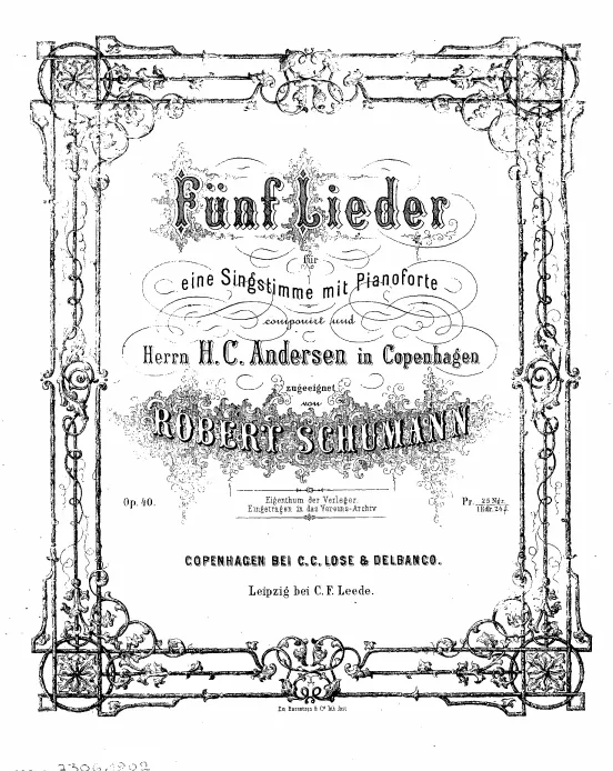 First page of 5 Lieder, Op.40