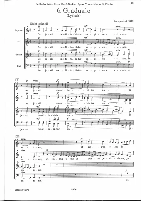 First page of Inveni David, WAB 20