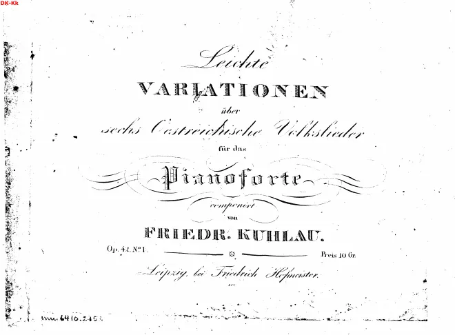 First page of Leichte Variationen über sechs Oestreichische Volkslieder für das Pianoforte