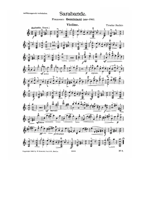 First page of Violin Sonata in A minor