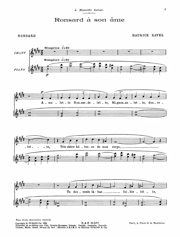 First page of Ronsard à son âme