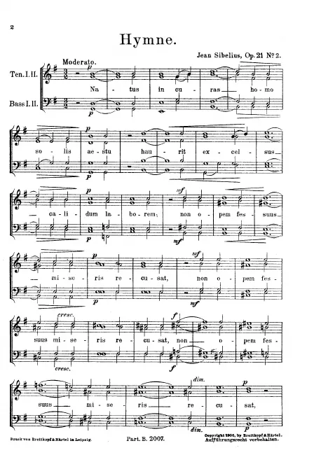 First page of Hymn, Op.21