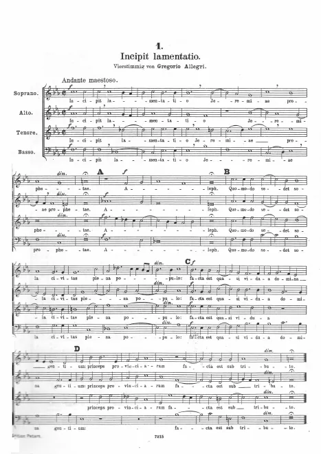 First page of Incipit lamentatio