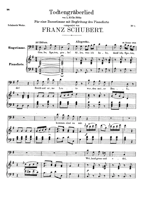 First page of Totengräberlied