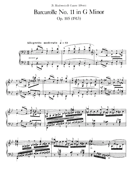 First page of Barcarolle No.11