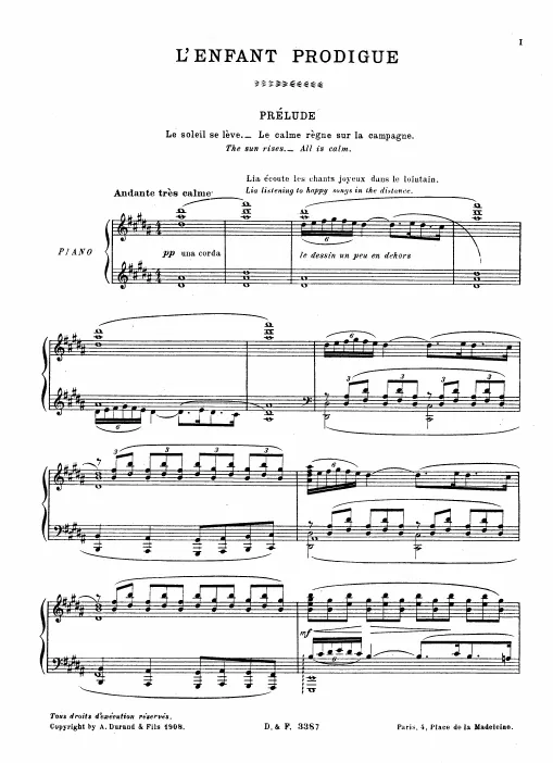 First page of L'Enfant Prodigue