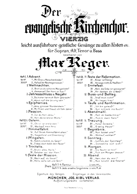 First page of Der evangelische Kirchenchor