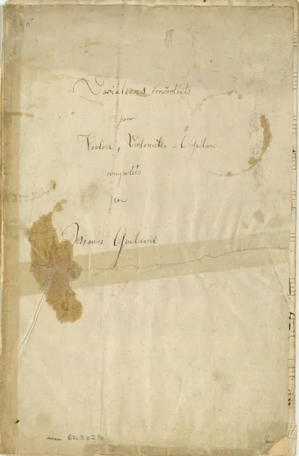 First page of 6 Variations in A major for Guitar, Violin and Cello