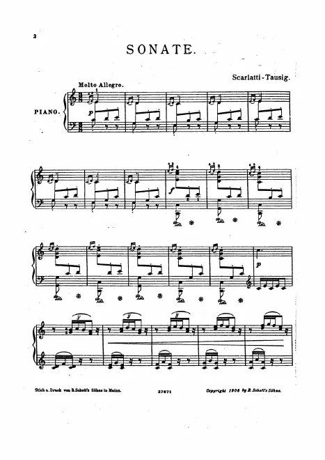 First page of Keyboard Sonata in C major