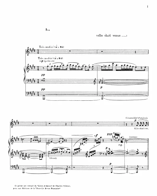 First page of Trois chansons de Charles Vildrac