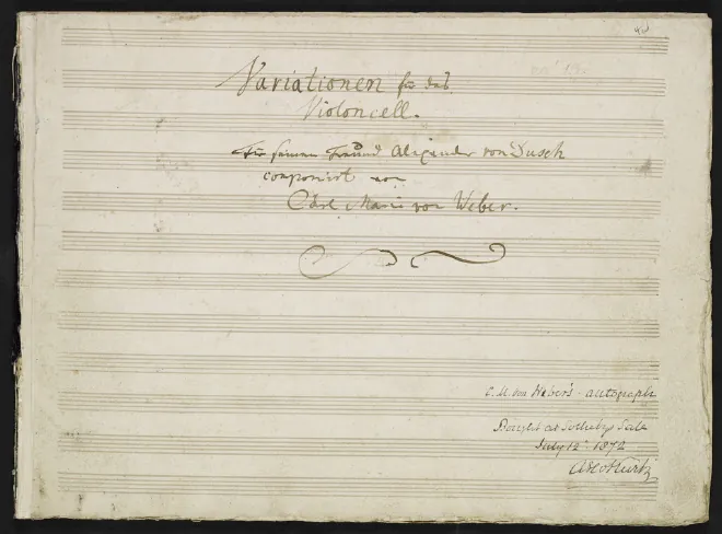 First page of Variations for Cello and Orchestra in D minor