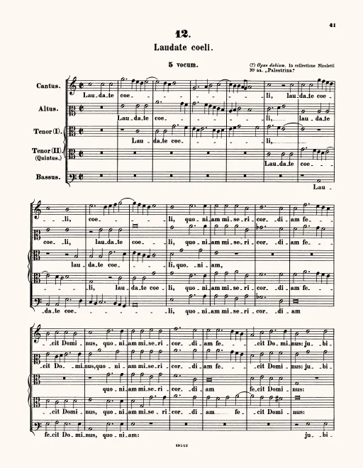First page of Laudate coeli