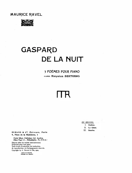 First page of Gaspard de la nuit