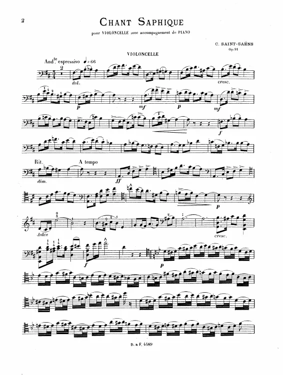 First page of Chant saphique