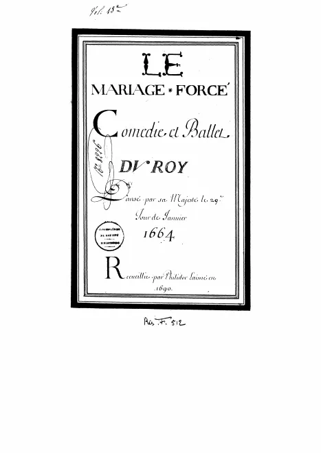 First page of Le mariage forcé