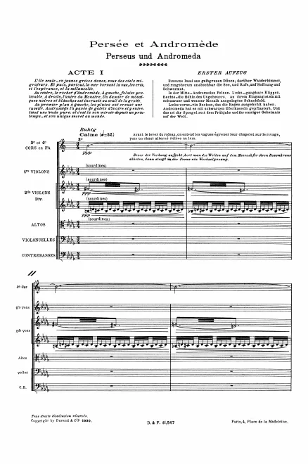 First page of Persée et Andromède