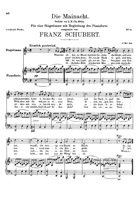 First page of Die Mainacht